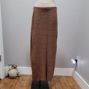Classic Brown Maxi Skirt - Sleek Textured Design